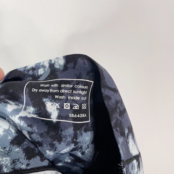 Sweaty Betty M Blue Texture Tie Dye Power Pocket High Waist Full Length Leggings - Picture 9 of 11